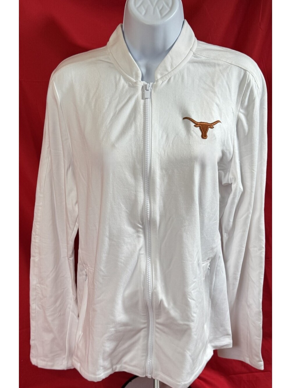 Antigua White Texas Longhorns Continual Full-Zip Jacket Womens L NWT NEW